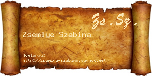 Zsemlye Szabina névjegykártya